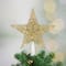 10" LED Lighted Gold Glittered Star Christmas Tree Topper, Warm White Lights